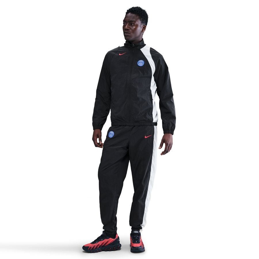 Paris Saint Germain Track Jacket T90 Woven GX 3rd - Black/White/Global Red - Men's-SoccerKits Hub | Buy Soccer Jerseys Online